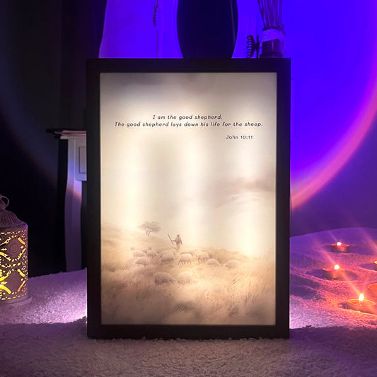 The Good Shepherd - Framed Light Panel